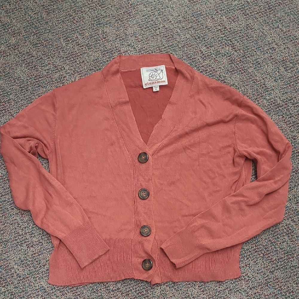 Like New Snail Cinnamon Cardigan Sweater